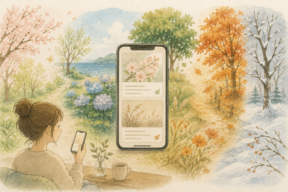 二十四節気をモチーフにした100年日記のテーマを示す図